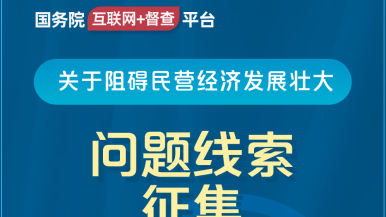 亚洲美女和男生操逼国务院“互联网+督查”平台公开征集阻碍民营经济发展壮大问题线索